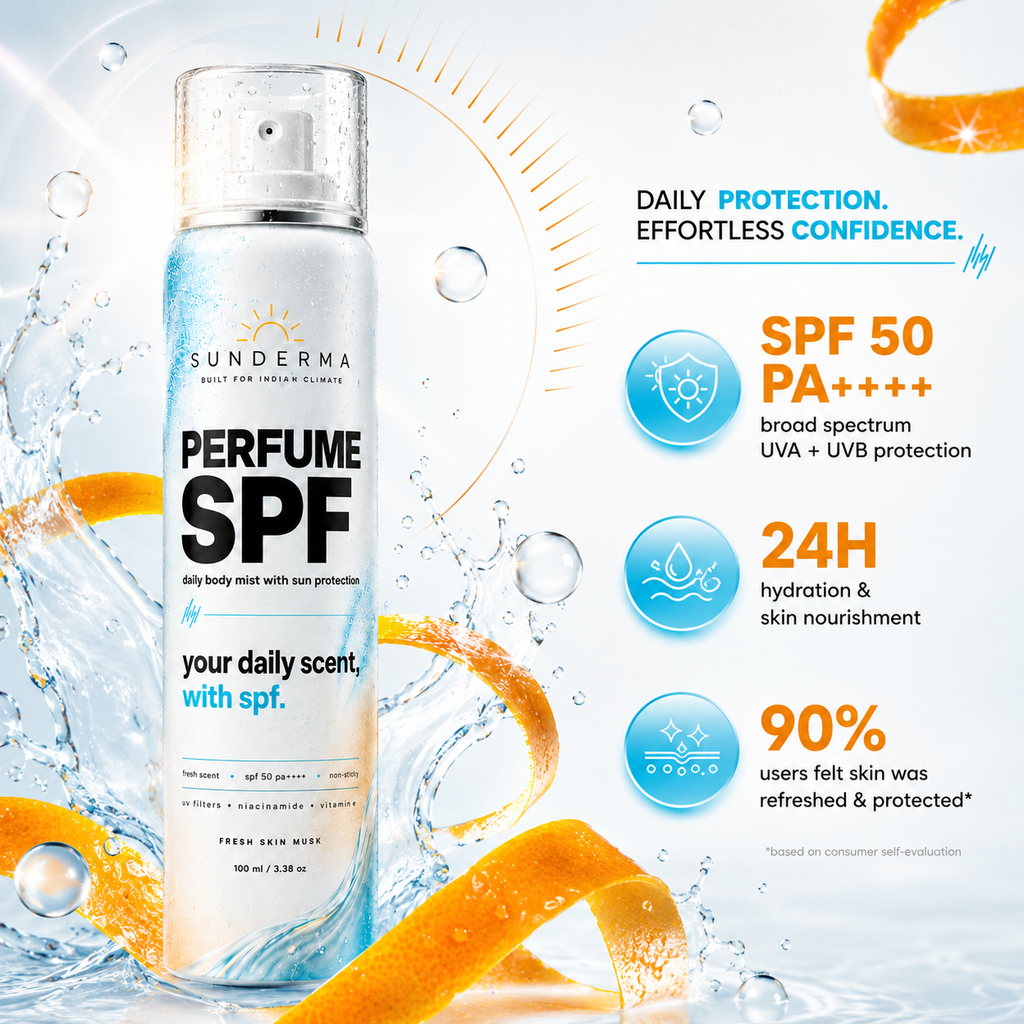Sunderma Perfume Sunscreen SPF 50+ PA++++ | Fresh Protection for Indian Heat
