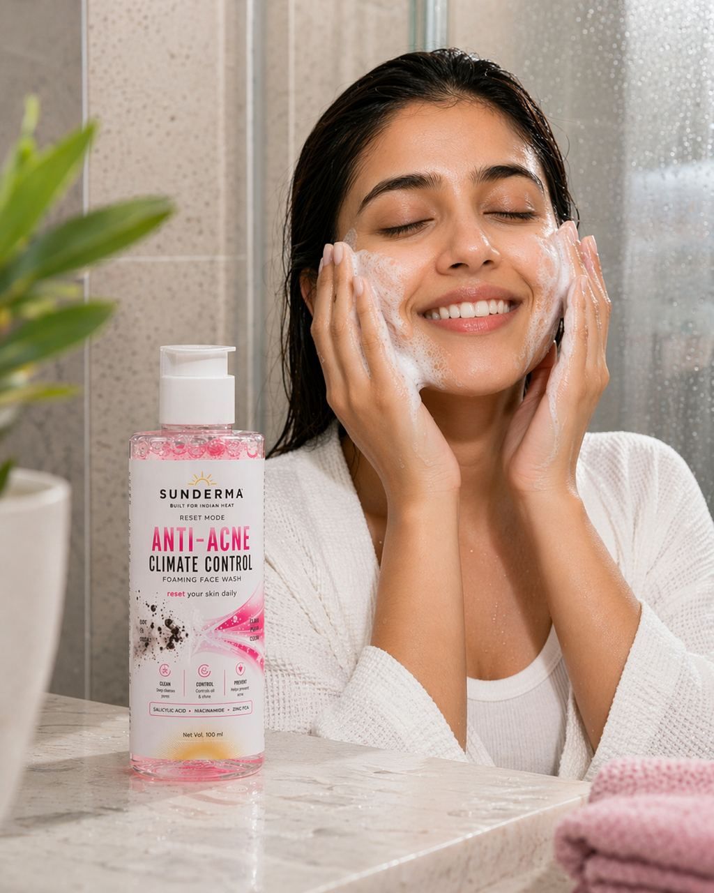 Sunderma Anti-Acne Climate Control Foaming Face Wash