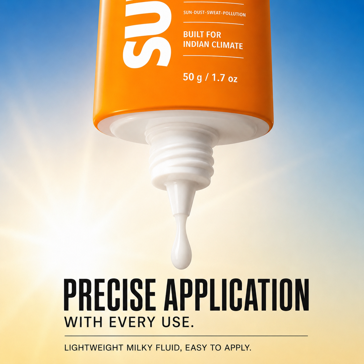 SUNDERMA Anti-Dust Shield SPF 60+ Sunscreen | Lightweight Milky Fluid Sunscreen for Sun, Dust, Sweat & Pollution | 50g