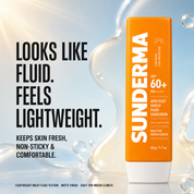 SUNDERMA Anti-Dust Shield SPF 60+ Sunscreen | Lightweight Milky Fluid Sunscreen for Sun, Dust, Sweat & Pollution | 50g