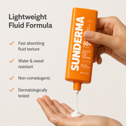 SUNDERMA Anti-Dust Shield SPF 60+ Sunscreen | Lightweight Milky Fluid Sunscreen for Sun, Dust, Sweat & Pollution | 50g