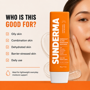 SUNDERMA BarrierLock Oil-Free Barrier Repair Moisturizer with Ceramides, Niacinamide, Panthenol, Centella & Hyaluronic Acid for Oily, Combination & Dehydrated Skin | 50 g