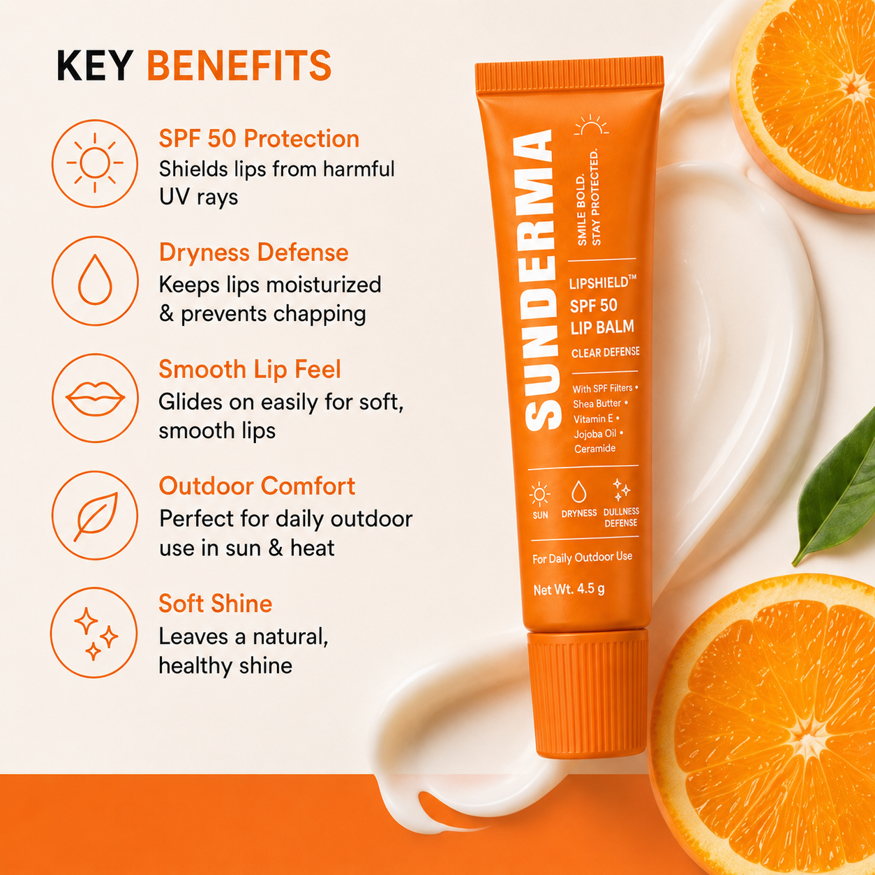 SUNDERMA LipShield™ SPF 50 Lip Balm – Clear Defense