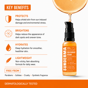 SUNDERMA 15% Sun Damage Serum with 3-O Ethyl Ascorbic Acid, Niacinamide, Alpha-Arbutin & Kakadu Plum for Dull, Uneven & Pigmented Skin | 30 ml
