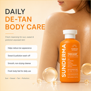 SUNDERMA TanClear De-Tan Body Wash with Niacinamide, Licorice, Lactic Acid, Vitamin C Derivative & Aloe Vera for Dull, Tanned & Outdoor Skin | 250 ml
