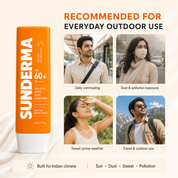 SUNDERMA Anti-Dust Shield SPF 60+ Sunscreen | Lightweight Milky Fluid Sunscreen for Sun, Dust, Sweat & Pollution | 50g