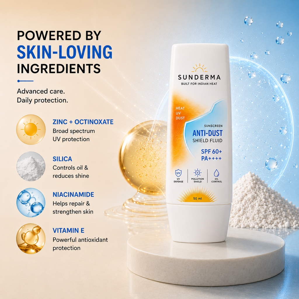 Sunderma Anti-Dust Shield Fluid Sunscreen SPF 60+ PA++++